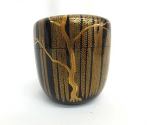 Schöne japanische moderne Lack Teedose (Natsume), Willow Tree, Koshun - Bild 1 von 5