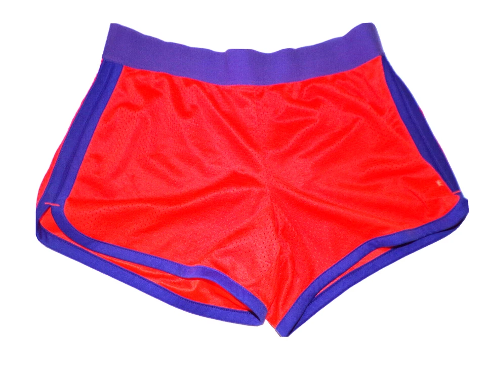 Pantalones Cortos Danskin Now Para Mujer Calce Suelto Malla Naranja Brillante Púrpura Ribete M 8-10 D1 Foto 1 de 3