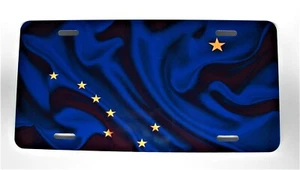 ALASKA STATE FLAG WAVING ALASKAN FLAG Metal Novelty Car License Plate Auto Tag - Picture 1 of 15