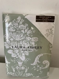 Laura Ashley Green Josette Duvet Cove & Pillowcases Bedding set Double Size - Picture 1 of 18