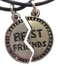 Funky Retro BFF BEST FRIENDS PUZZLE PENDANT NECKLACE SET Novelty Costume Jewelry
