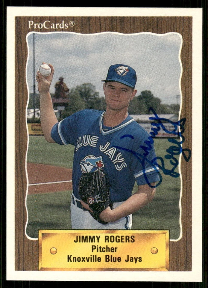 1990 Knoxville Blue Jays JIMMY ROGERS Signed Card autograph auto RC - Image 1 of 1