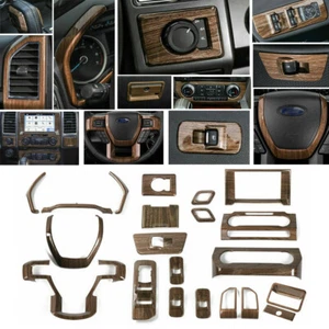 Full Set Wood Grain Upgrade Interior Trims For Ford F150 Super Duty Accessories - Picture 1 of 12