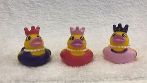 3 x PRINCESS Character Rubber Ducks Gift Party Decor Toy Bath - Picture 1 of 1