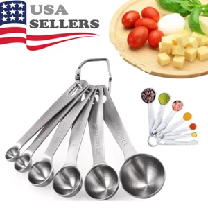NEW Stainless Measuring Steel 7 Spoons Set Cups and quality-01Piece Heavy Duty - Picture 1 of 9
