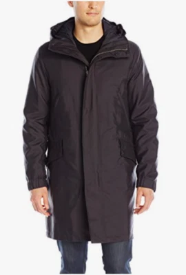 New THEORY Mens Black Jayse 3 in 1 Down Anorak Fishtail Parka Jacket Coat sz L - Image 1 of 4