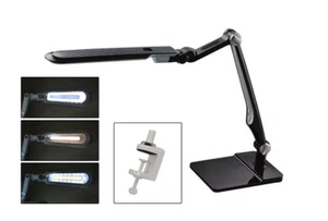GROBET BLACK LED DOUBLE REACH LAMP WITH CLAMP FOR JEWELERS DIAMOND GEMSTONE - Picture 1 of 1