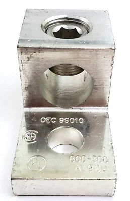 Ilsco TA-800 Dual Rated Aluminum Mechanical One Hole Lug 800 MCM - 300 MCM - Image 1 of 4