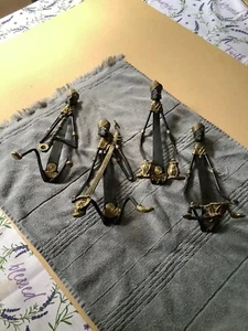 Vintage Brass Metal Tribal Musicians 4 Authentic Handmade Sculptures COLLECTIBLE - Picture 1 of 11