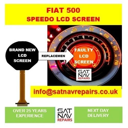 FIAT 500 2007-2017 VELOCÍMETRO PANTALLA LCD PANTALLA COG-VLIT 1229B-01 Foto 1 de 1