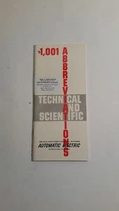 VINTAGE AUTOMATIC ELECTRIC 1,001 EBBREVIATIONS MANUAL - Picture 1 of 4