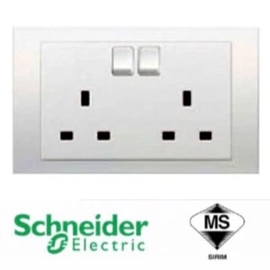 Schneider Electric Switched Socket Outlet Vivace 13A 250V 2 gang white KB25 New - Picture 1 of 6