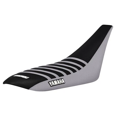 Cubierta de asiento con pinza Yamaha YFZ 450 2004-2013 PLATA/NEGRO/PLATEADO costillas logotipo #200 Foto 1 de 4