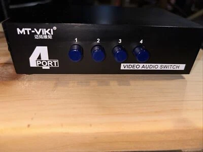 AV Switch Box Composite Selector 4 Port RCA Audio Video 4 In 1 Out To TV - Image 1 of 3