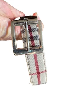 Stylish 47-Inch Women's Check Plaid Belt in Cream, Black, and Red - Picture 1 of 5