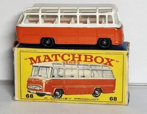 Vintage Matchbox Lensey No.68b Mercedes Coach 1965 in Original Box - Picture 1 of 13