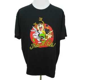 Camiseta Top LOONEY TUNES Para Hombres (Talla 2XL) Negra Gráfica Bugs Bunny Taz Pato Lucas - Imagen 1 de 4