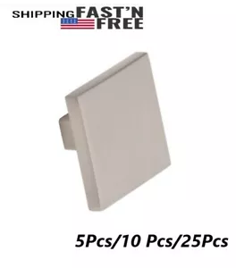 Cabinet Hardware Brushed Satin Nickel Square Cabinet Knobs,1-3/8"(35mm) - Picture 1 of 4