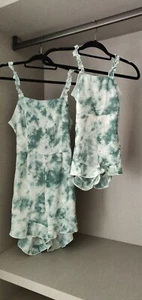 PatPat Mini Me Jumpsuits Mum (UK8-10) + Girl (4-5 Years) Marble Green - Picture 1 of 4