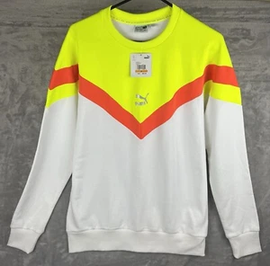Iconic Puma MCS Men's Small Crewneck Sweatshirt NWT Vintage Hip Hop Style Neon - Picture 1 of 15