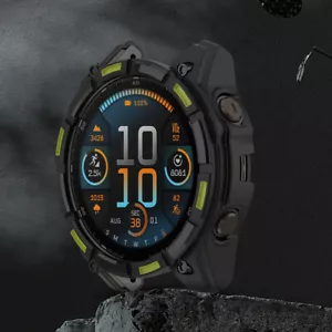 TPU Hollow Case Protective Shell Bumper for Garmin Enduro 3(Black Green) - Zdjęcie 1 z 7