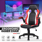 Red Faux Leather[pro Gamer]ergonomic Racing Chair Home Swivel Computer Desk Seat