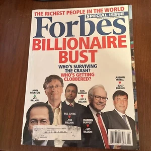 💖 THE FORBES BILLIONAIRE BUST MAGAZINE,   SPECIAL EDITION    March 30, 2009 - Picture 1 of 10