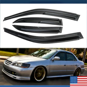 4PC Wavy Mugen Style Window Visor Rain Guard For Honda Accord Sedan 1998-02 - Picture 1 of 11
