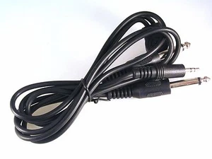 Stereo 3.5mm Jack Plug to 2 x 6.3mm Mono Plugs 1.2 Metre All Black Lead OM0635 - Picture 1 of 3