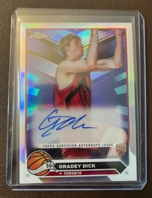 Gradey Dick Toronto Raptors 2024 Topps Chrome RC #CG-GD Auto Refractor - Image 1 of 2