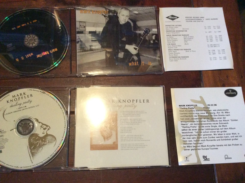 Mark Knopfler [2 CD MAXI]  Darling Pretty + What it is /   PROMO Sheets - Bild 1 von 1
