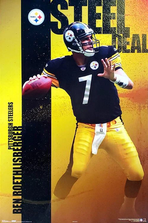 BEN ROETHLISBERGER Pittsburgh Steelers Vintage 2004 NFL Costacos 22x34 POSTER - Image 1 of 1