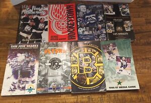 Lot Of 8 Vintage NHL Media Guides Years 1996-1997, Boston Bruins 2001-2002 