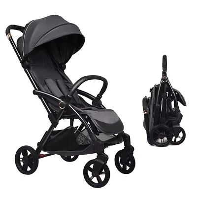 Compact Baby Stroller One-Hand Folding Pushchair W/Adjustable Backrest Footrest - Image 1 of 4