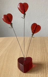 Fotohalter Herz mit Krokodilklemmen, Kartenhalter,- Farbe rot/silber NEU - Bild 1 von 5