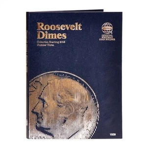 Whitman blauer Münzordner 1939 Roosevelt Dime #3 2005-2025D Album/Buch 10 Cent - Bild 1 von 5