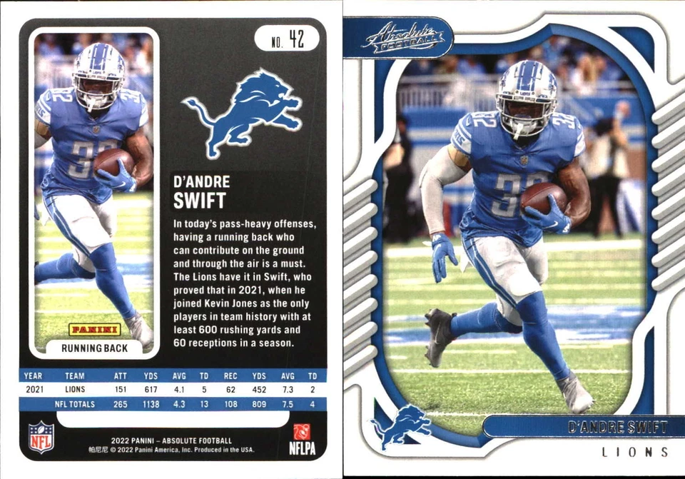 2022 Panini Absolute - D'Andre Swift #42 - Image 1 of 1