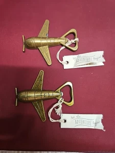 2 Vintage Kate Aspen Metal Plane Airplane Bottle Openers Pre-owned/New  - Picture 1 of 7