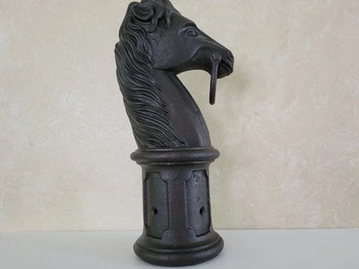 Poste de enganche de hierro fundido grande de 16" cabeza de caballo Foto 1 de 4