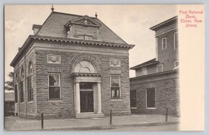 Postal de colección de Elmer New Jersey NJ First National Bank - Imagen 1 de 2