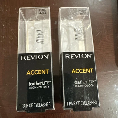 Revlon Accent Feather Lite 1 Pair A05 & A03  Lot Of 2 - Image 1 of 3