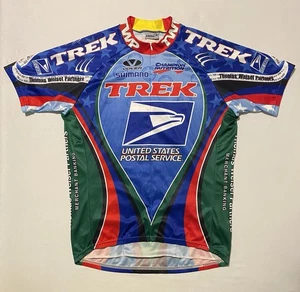 Vintage Trek USPS Voler Shimano 3/4 Zip Men’s Cycling Jersey Size L Made In USA - Picture 1 of 18