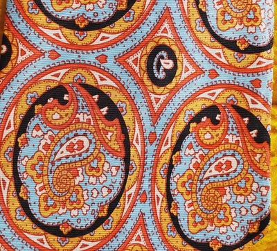 1970s VINTAGE FUNKY MOD ~ MENS TIE ~ PIERRE CARDIN ~ BLUE & ORANGE ~ 57" - Image 1 of 3