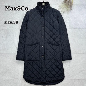 Max&Co. MaxMara Quilted Long Coat Elbow Patch Used - Picture 1 of 11