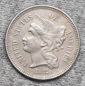 Nice 1872 Three Cent (3c) Nickel - Picture 1 of 2