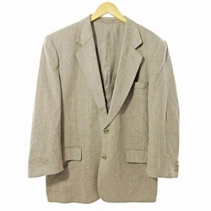 Crosshaven CROSS HAVEN cashmere tailored jacket blazer herringbone L beige Used - Picture 1 of 9