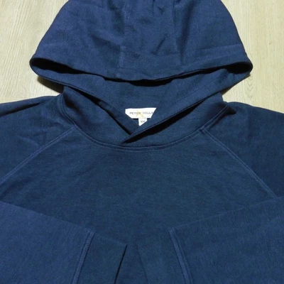 PETER MILLAR Mens 2XL XXL CROWN COMFORT KNIT HOODIE NAVY BLUE PULLOVER - Image 1 of 4