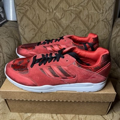 Adidas Tech Super Año del Caballo Rojo Negro Gamuza Cuero Hombre’s 13 (D65457) Foto 1 de 4