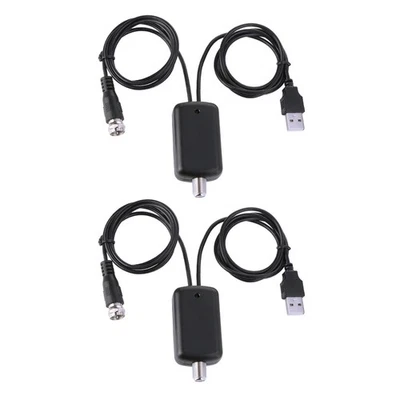 2pcs High Quality HDTV Antenna Amplifier Signal Booster TV High Gain Indoor - Image 1 of 4