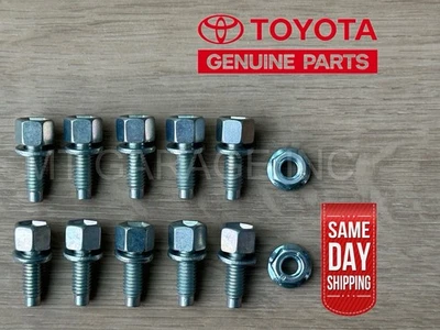 NOVO FABRICANTE DE EQUIPAMENTO ORIGINAL 1998-2007 TOYOTA LAND CRUISER V8 4.7L PANELA DE ÓLEO FABRICANTE DE EQUIPAMENTO ORIGINAL 10x PARAFUSO 2x CONJUNTO DE PORCAS - Imagem 1 de 4